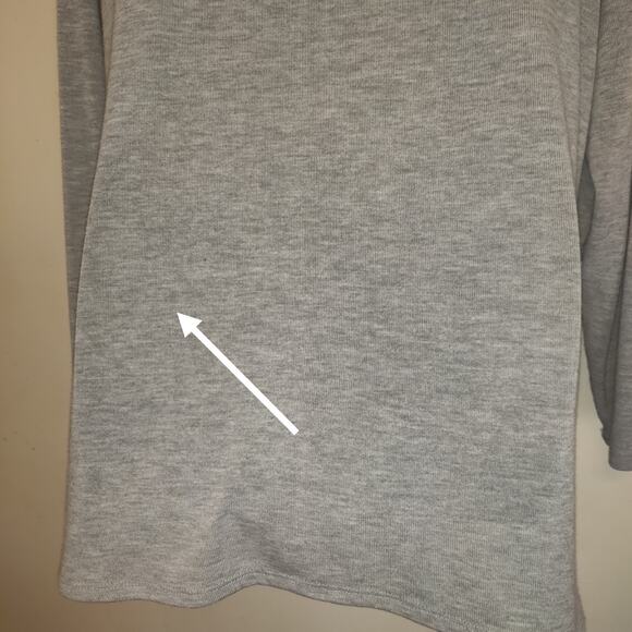 Sunday Cowl Neck Top Sz 2X Gray White Lace Front Panel Lightweight Sweater - Picture 8 of 16